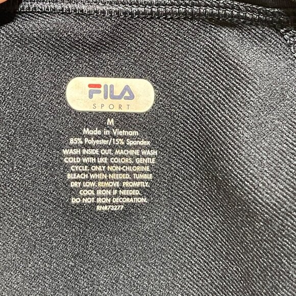 Fila Long Sleeve Base Layer Size M Medium Fair Isle Black - Picture 4 of 4